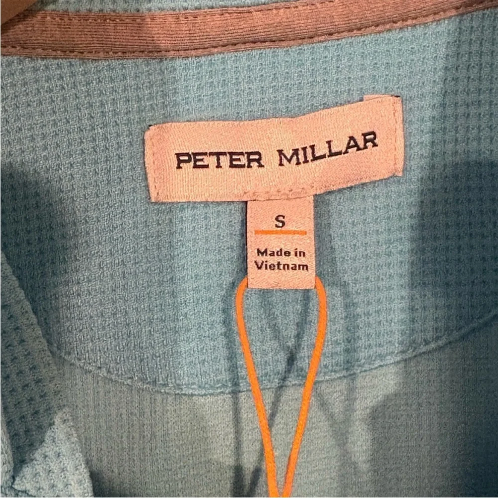Peter Millar Sky Blue Waffle Knit Pullover - Picture 3 of 12